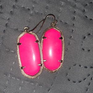 Kendra Scott Neon Pink Gold Elle earrings